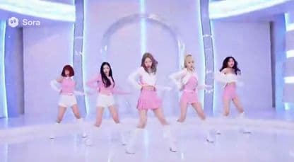 FUTURE PINK: Energetic K-pop Group Dance in a Futuristic Studio AI prompt example (Sora)