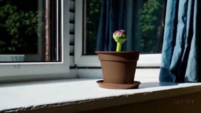 A Window's Bloom: A Stop-Motion Journey AI prompt example (Sora)